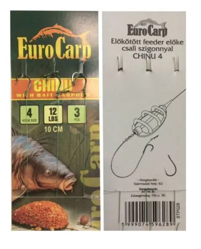 NextFish - Horgász webshop és horgászbolt - EuroCarp előkötött feeder előke csaliszigonnyal Chinu-4 10cm 12lbs