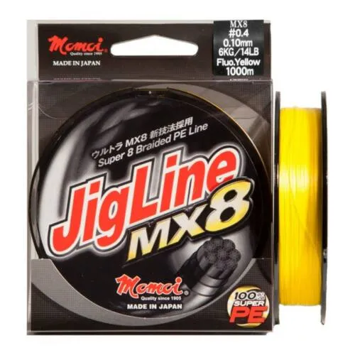 NextFish - Horgász webshop és horgászbolt - Momoi Jigline MX8 PE 0,20 / 125m fluo sárga fonott zsinór