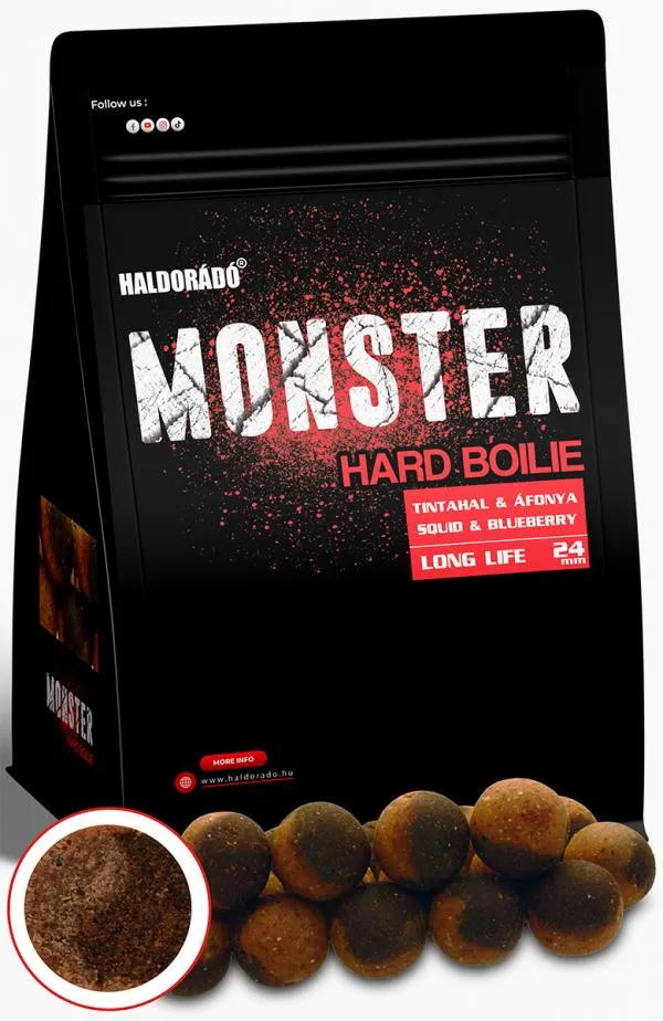 NextFish - Horgász webshop és horgászbolt - HALDORÁDÓ MONSTER Hard Boilie 24+ - Tintahal & Áfonya