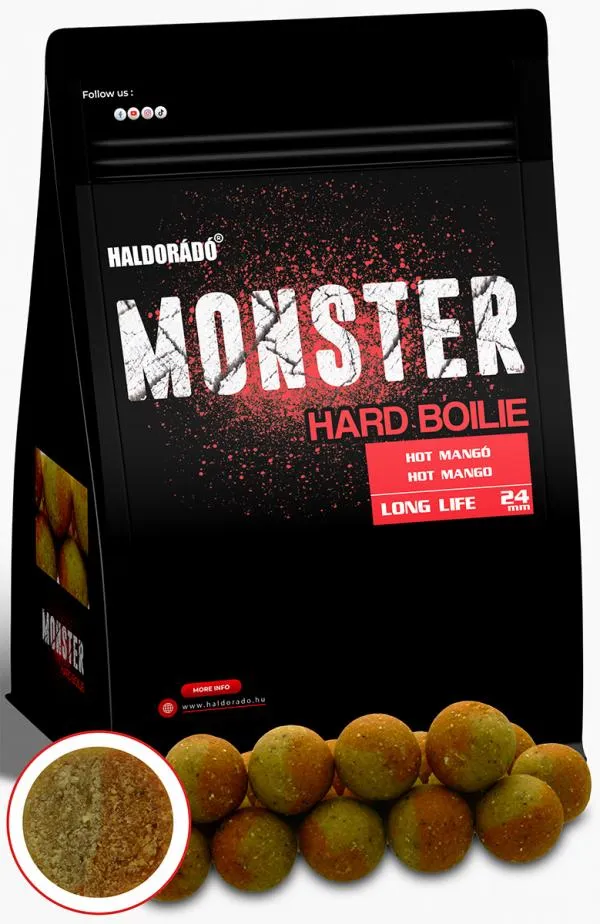 NextFish - Horgász webshop és horgászbolt - HALDORÁDÓ MONSTER Hard Boilie 24+ - Hot Mangó