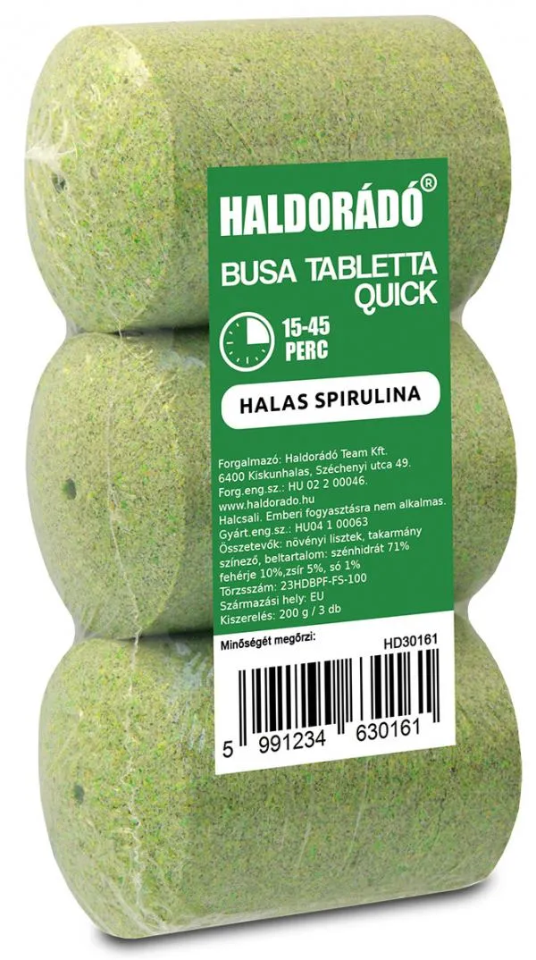 NextFish - Horgász webshop és horgászbolt - HALDORÁDÓ Busa tabletta Quick - Halas spirulina