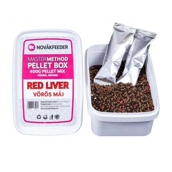 NextFish - Horgász webshop és horgászbolt - NovákFeeder Master Method Pellet Box 400 g - Red Liver