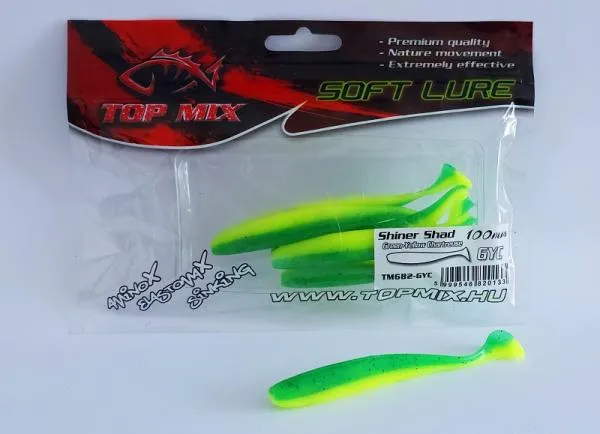 NextFish - Horgász webshop és horgászbolt - Top Mix Shiner Shad Green-Yellow Chartreuse 100 mm