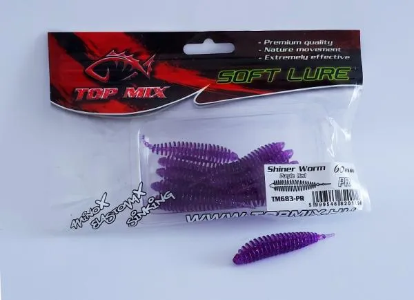 NextFish - Horgász webshop és horgászbolt - Top Mix Shiner Worm Purple Red 60 mm